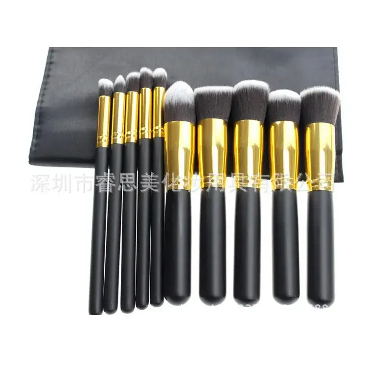 10 Pcs Pink Hairbrush Set for Makeup Application - Image 3