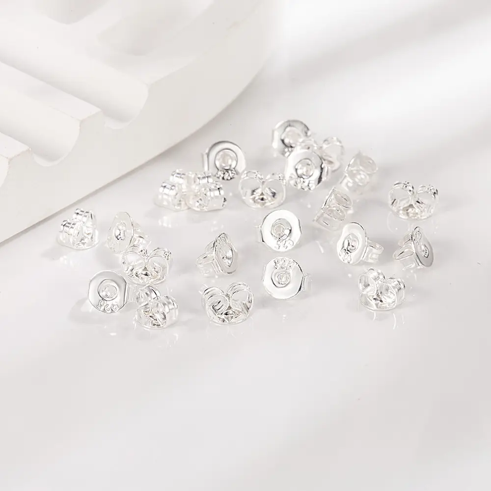 Silver Plated Crystal Ear Studs for Women - Image 2