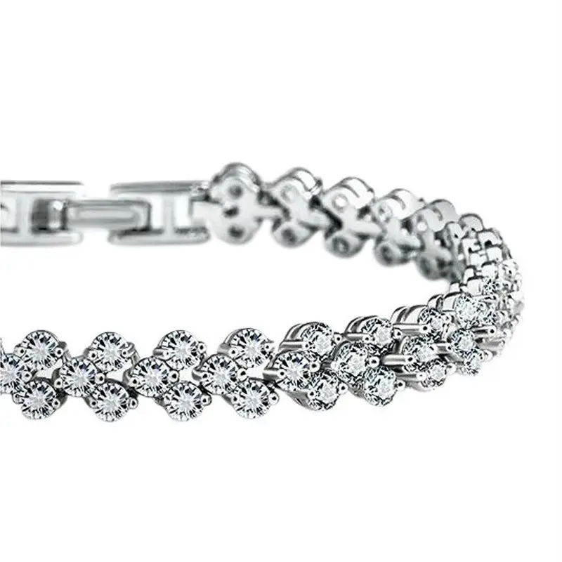 Silver Plated Roman Zircon Bracelet for Women