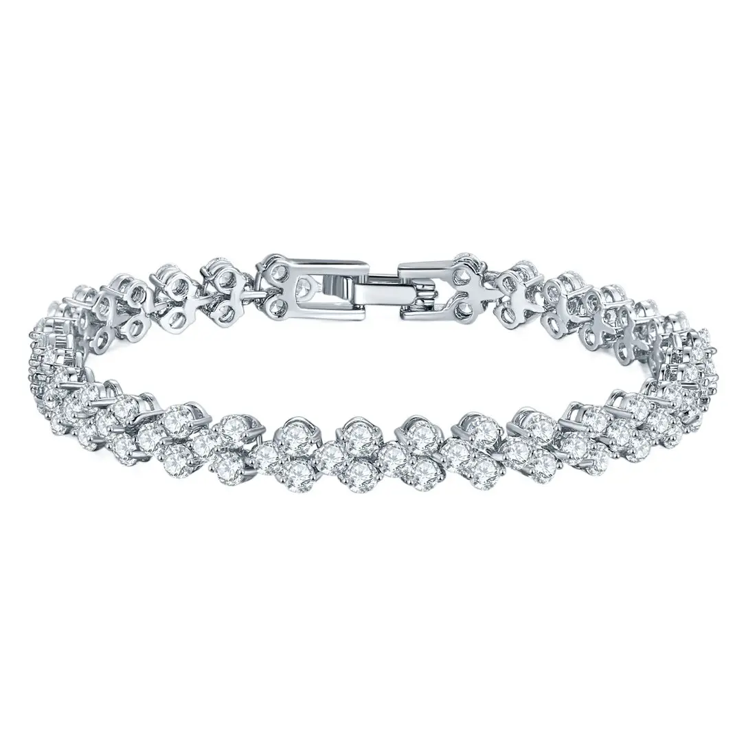 Silver Plated Roman Zircon Bracelet for Women