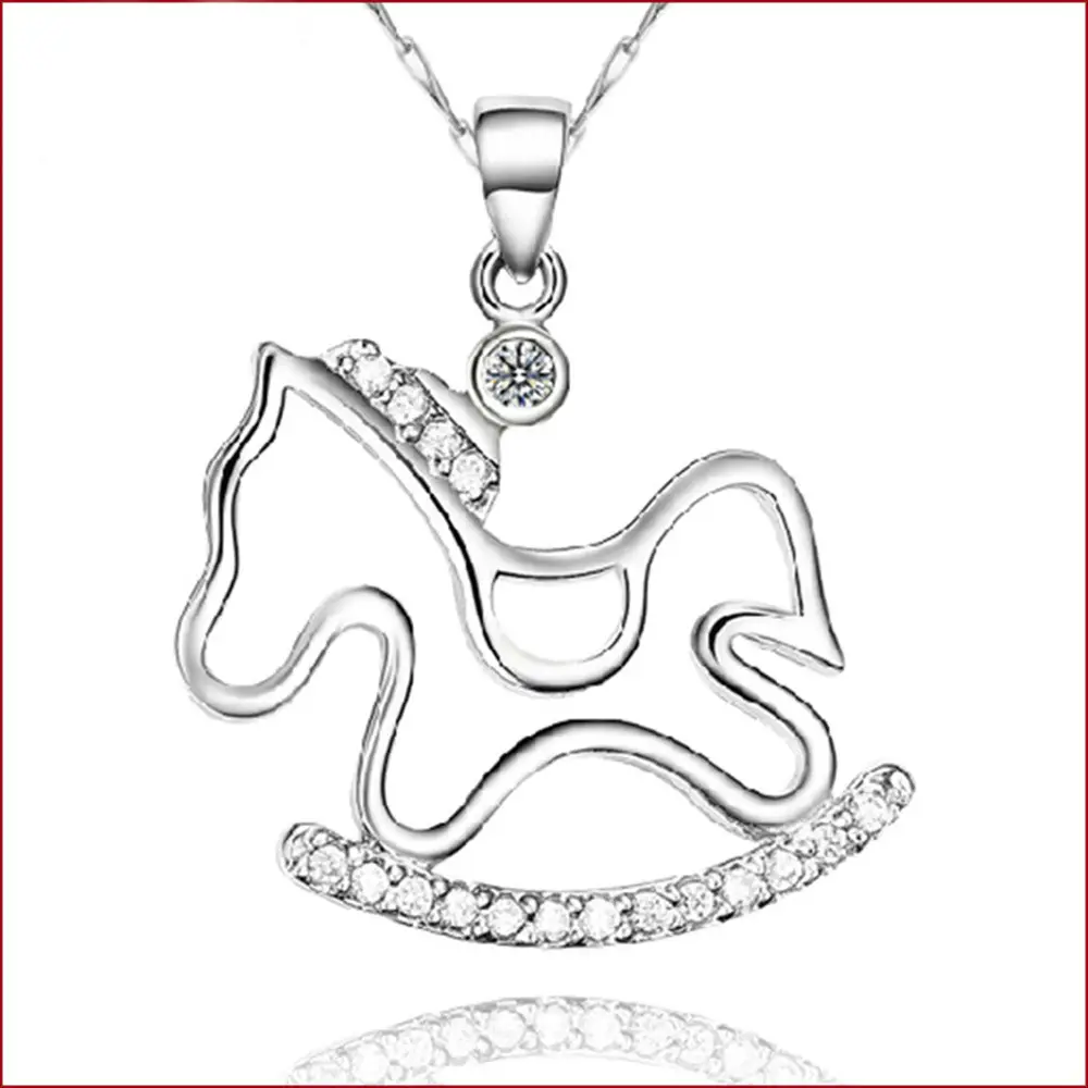 Wei Hua Women's Trojan Horse Necklace with Crystal Clasp - Image 5