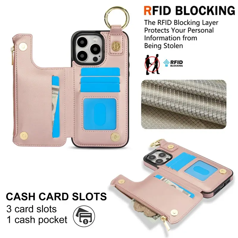 Apple iPhone 16 Pro Max Leather Case with RFID Blocking & Cash Slots - Image 10