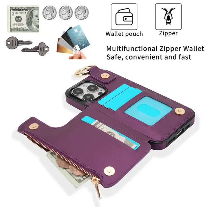 Apple iPhone 16 Pro Max Leather Case with RFID Blocking & Cash Slots - Image 11