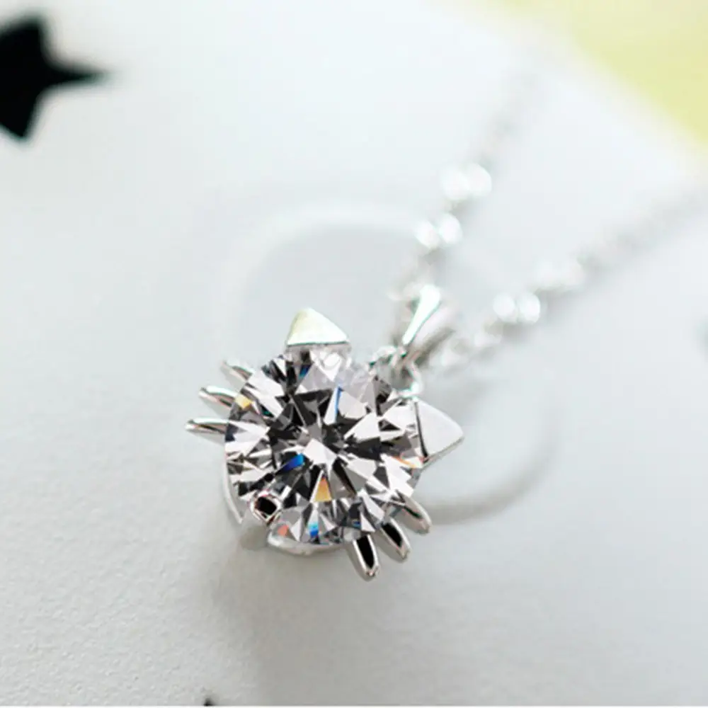 Silver Cat Elf Necklace Pendant for Women - Image 4