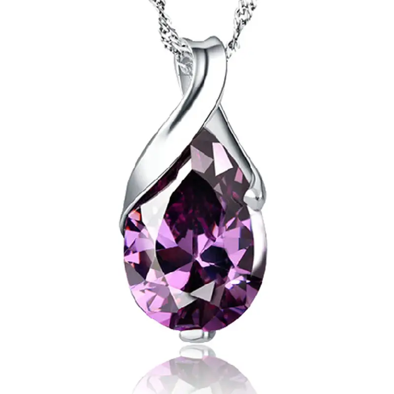 Purple Zircon Angel Tears Pendant Electroplated - Image 5