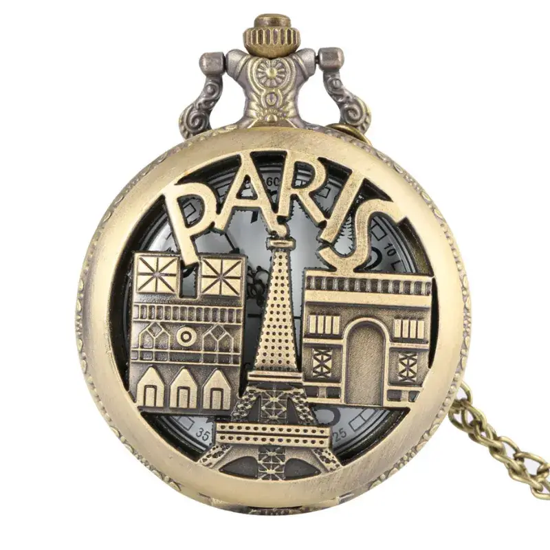Retro Tower Pocket Watch for Men Women Large Dial - Image 4