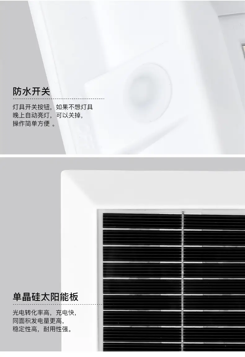 12LED Solar Wall Light Waterproof Outdoor High Brightness — feature 19