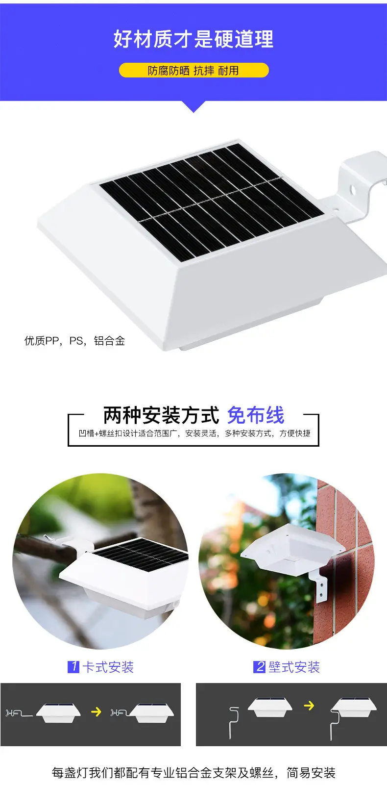12LED Solar Wall Light Waterproof Outdoor High Brightness — feature 20