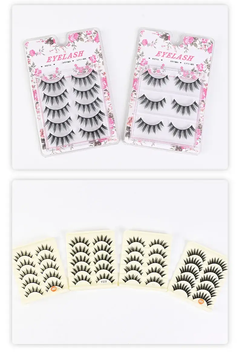 Acrylic False Eyelashes 12mm 8mm Set — feature 12