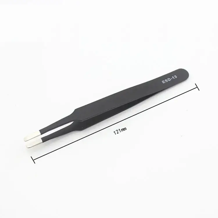 Swiss Black ESD-Tweezers 6 Pcs Stainless Steel