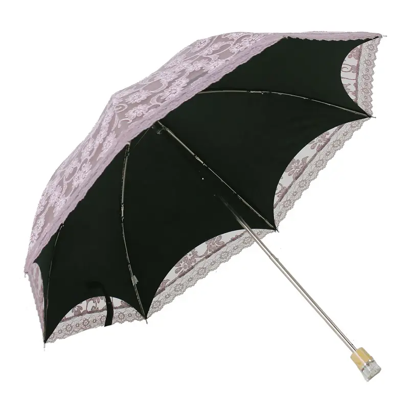 Lace Vinyl Anti-Uv Umbrella Black White - Image 6