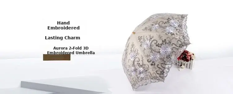 Lace Vinyl Anti-Uv Umbrella Black White — feature 2