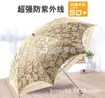 Lace Vinyl Anti-Uv Umbrella Black White - Image 5