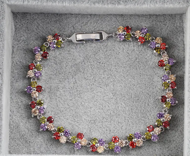 Multicolored Zircon Flower Bracelet for Women — feature 11