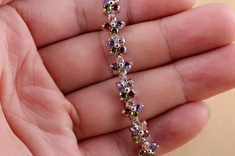 Multicolored Zircon Flower Bracelet for Women — feature 14