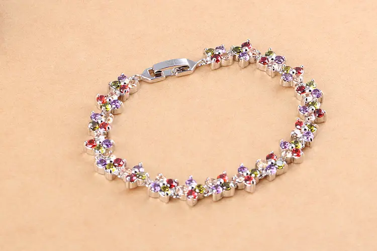 Multicolored Zircon Flower Bracelet for Women — feature 9