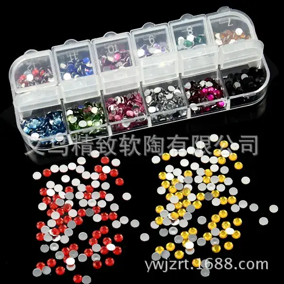 Nail Art Diamond Set 12 Colors 2MM Acrylic - Image 2