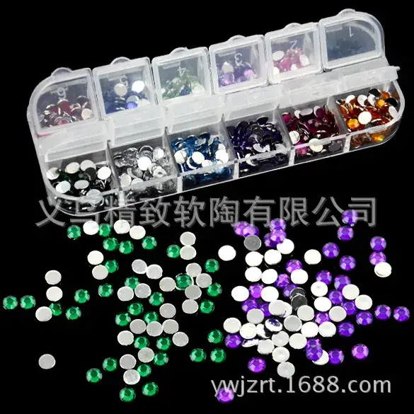 Nail Art Diamond Set 12 Colors 2MM Acrylic - Image 3