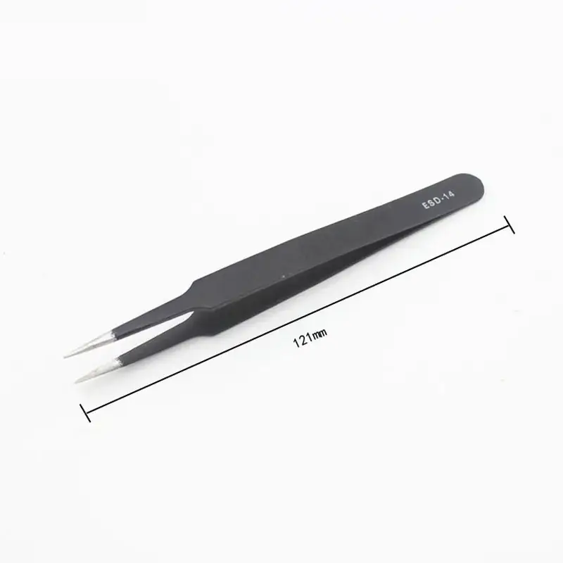 Swiss Black Anti-Static Tweezers ESD-14 1.5cm
