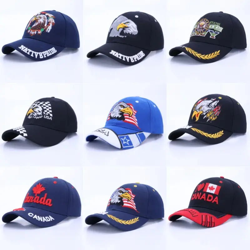 Men's Red Black Canada Logo Baseball Cap - Image 32