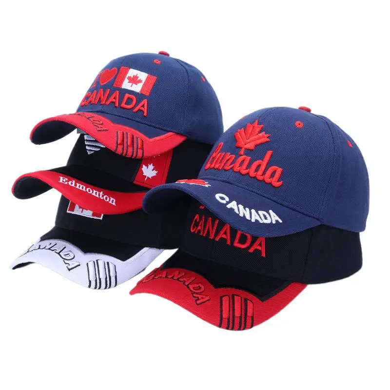 Men's Red Black Canada Logo Baseball Cap - Image 36