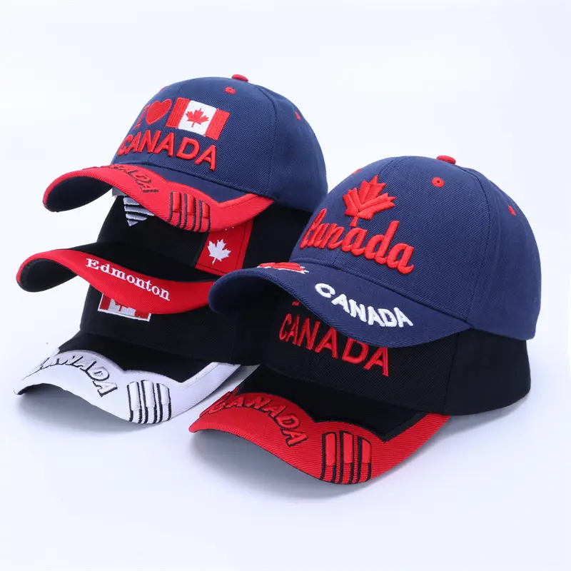 Men's Red Black Canada Logo Baseball Cap — feature 39