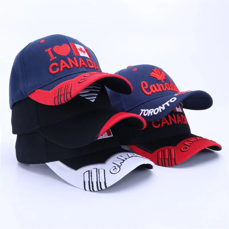 Men's Red Black Canada Logo Baseball Cap — feature 41
