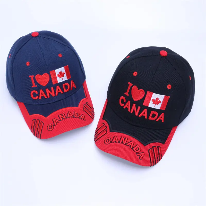 Men's Red Black Canada Logo Baseball Cap — feature 44