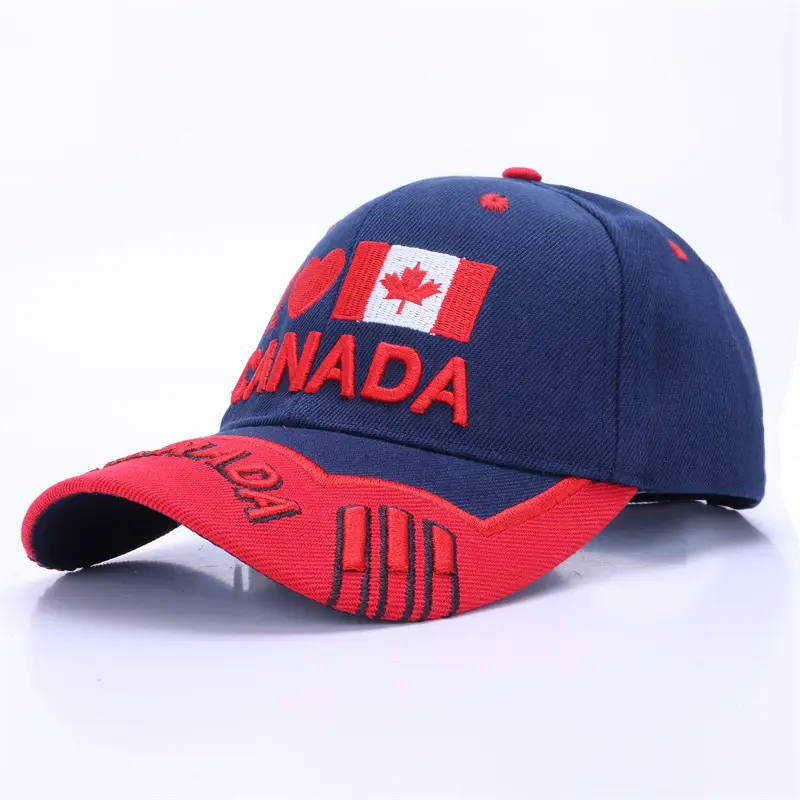 Men's Red Black Canada Logo Baseball Cap - Image 22