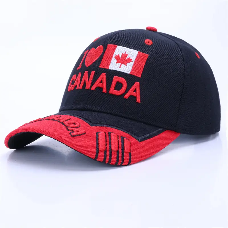 Men's Red Black Canada Logo Baseball Cap - Image 23