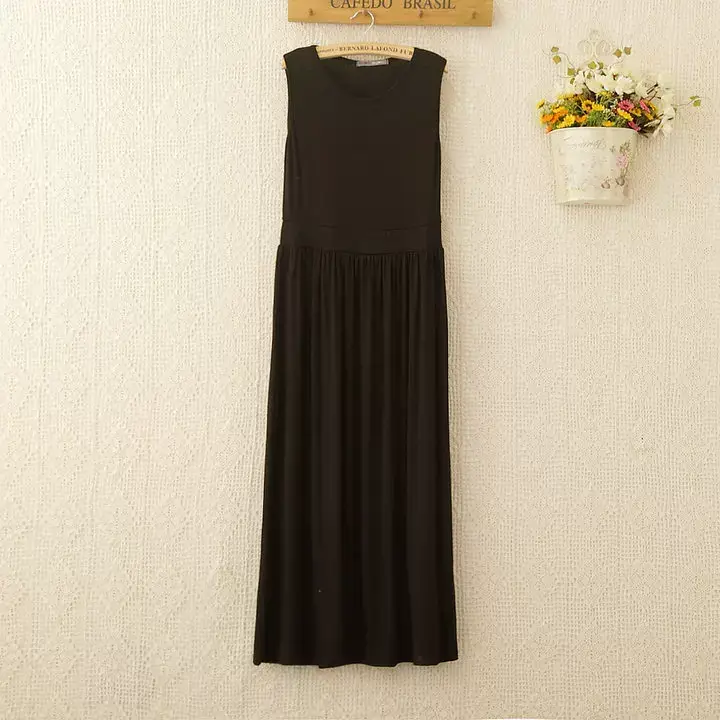 Women's Korean Style High Waist Pleated Strap Dress Grey — feature 15