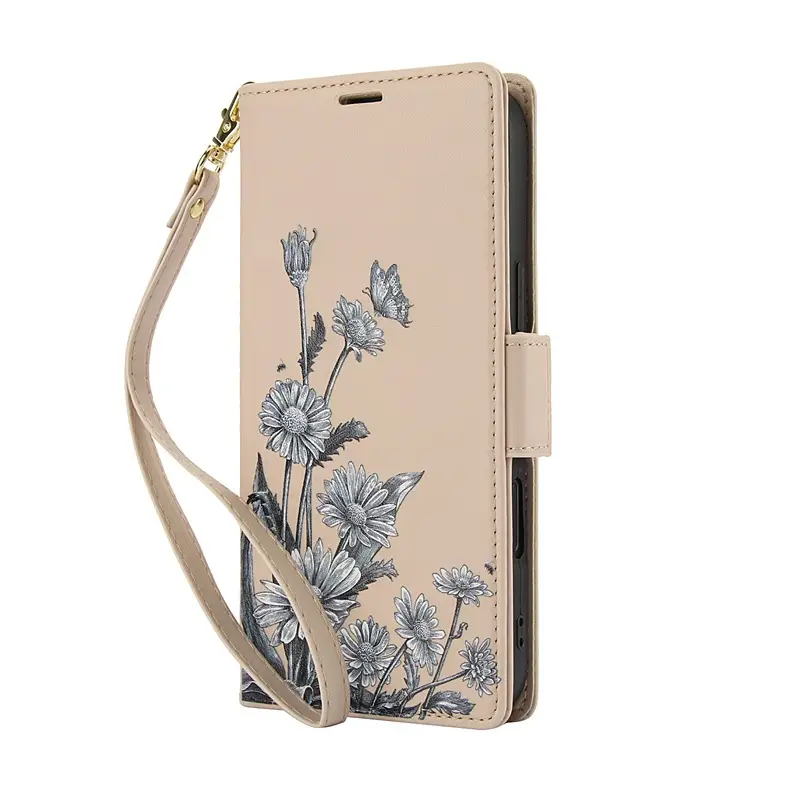 Multi Color Leather Phone Case with Floral Print