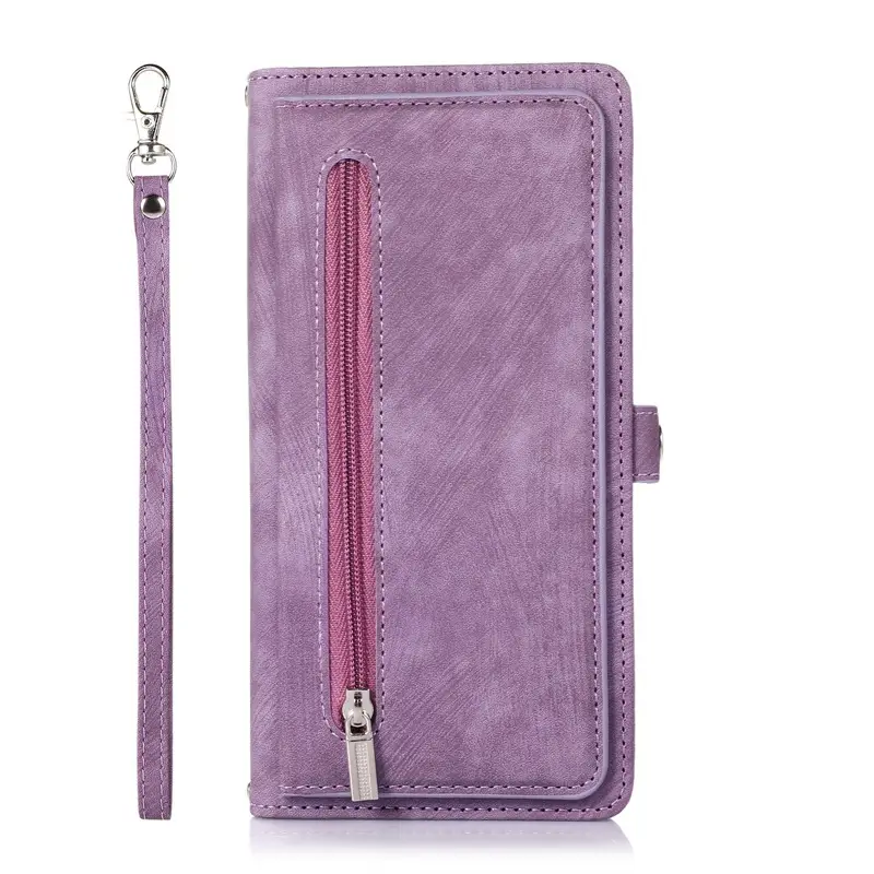 Apple iPhone 17 Pro Max Leather Zipper Case Brown - Image 6