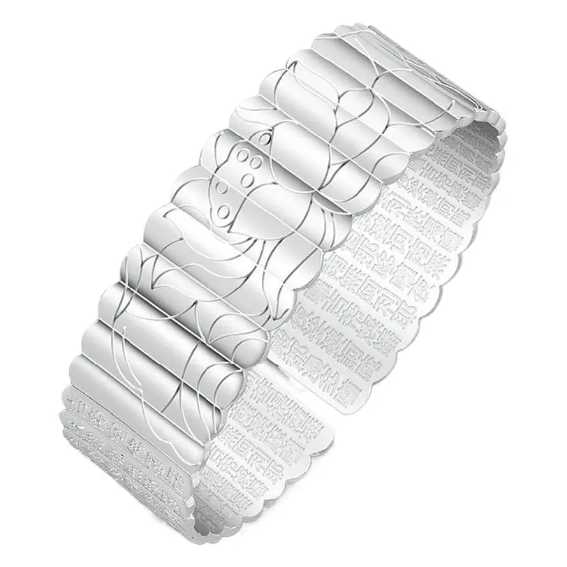 Silver Plated Cross-Cultural Compassion Mantra Bracelet