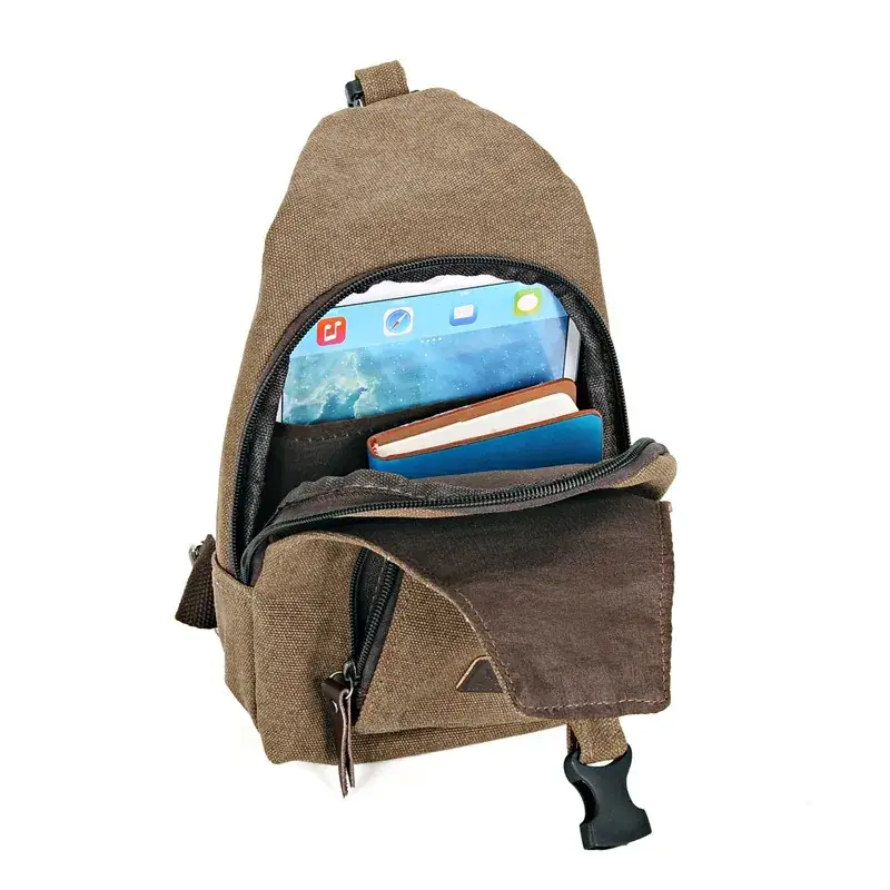 Korean Men's Canvas Chest Bag Multi-Use Sports - Image 4