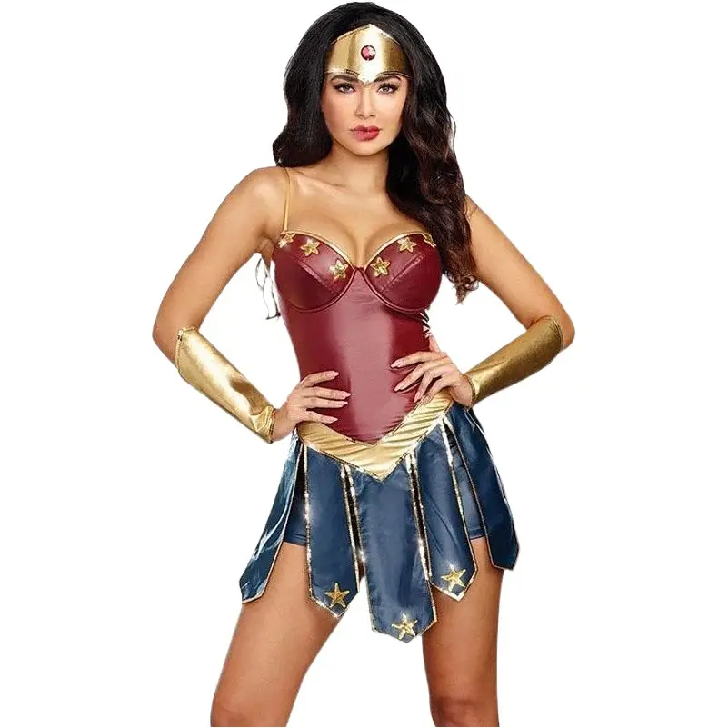 Halloween Wonder Woman Costume S-3XL European American League of Legends Gladiator Uniform