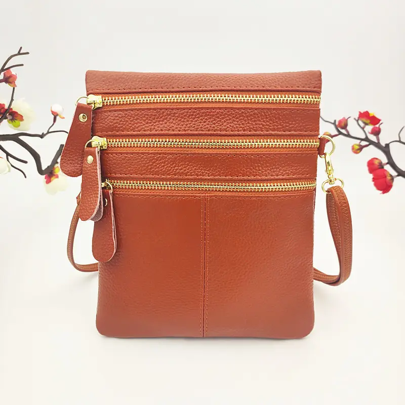 Purple Leather Shoulder Bag for Women with Zip Closure - Image 10