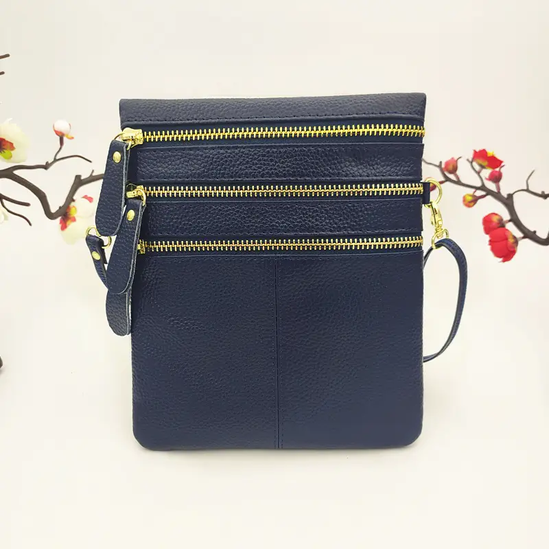 Purple Leather Shoulder Bag for Women with Zip Closure - Image 11