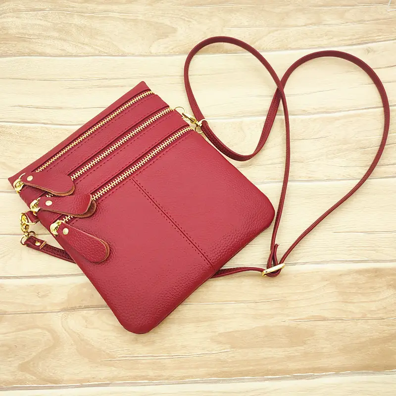 Purple Leather Shoulder Bag for Women with Zip Closure - Image 12
