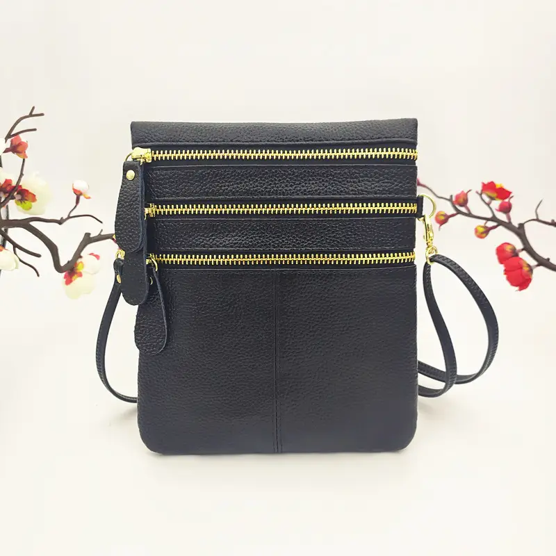 Purple Leather Shoulder Bag for Women with Zip Closure - Image 9