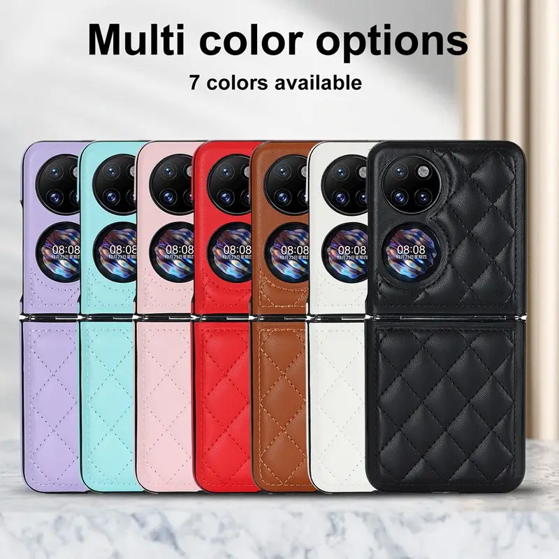 Huawei P50pocket Leather Flip Case Red 2-Piece - Image 9