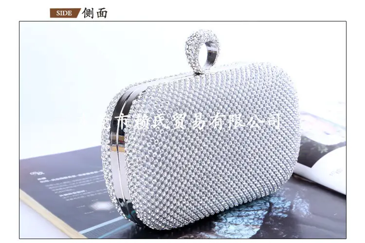 高档包 宴会创意戒指款晚宴包直销 晚装手工水钻包批发 手拿包