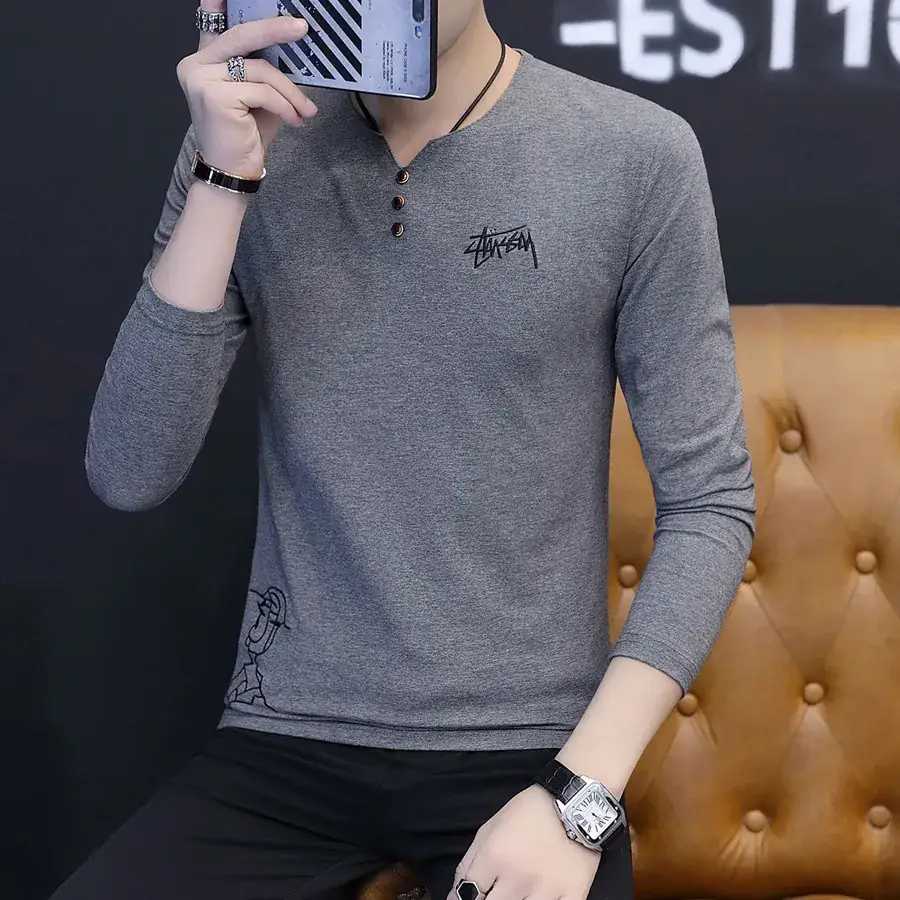 Men White Slim Fit Long Sleeve T-Shirt with Brand Logo
