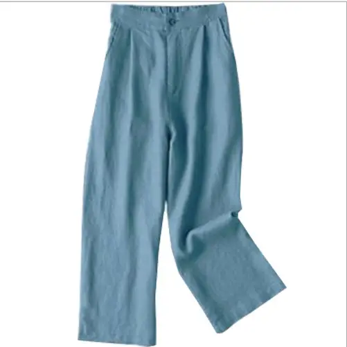 2023 Women Linen Wide Leg Pants OL Loose Ankle - Image 12