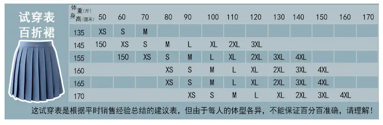 裙试穿表