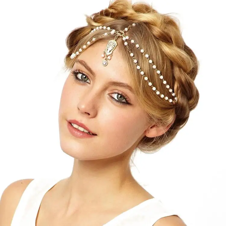 Pearl Tassel Headband for Women Bridal Hair Accessory - Image 2