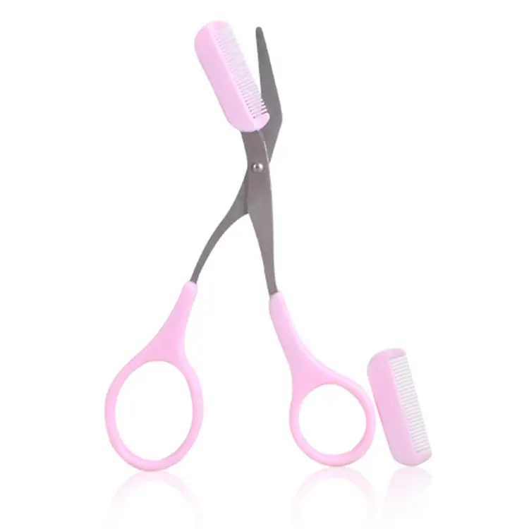 Pink Eyebrow Trimming Scissors with Comb Replacement - Image 5