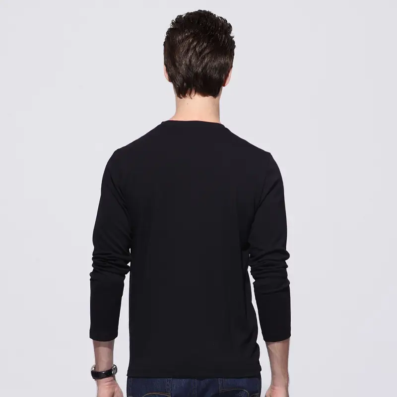 Men's Black Geometric V-Neck T-Shirt 8200 - Image 3
