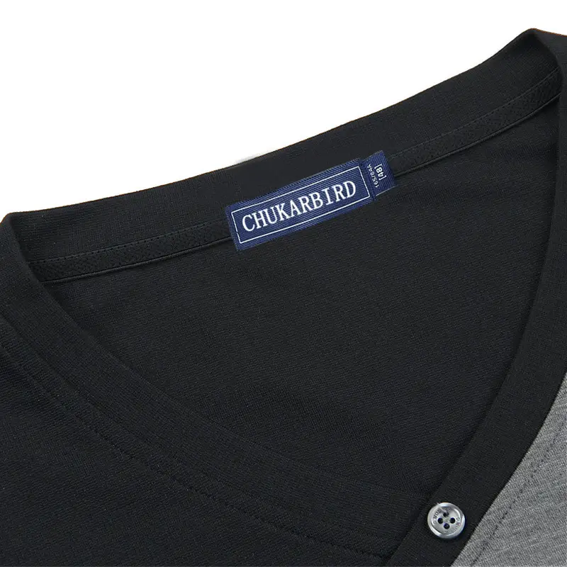 Men's Black Geometric V-Neck T-Shirt 8200 - Image 4