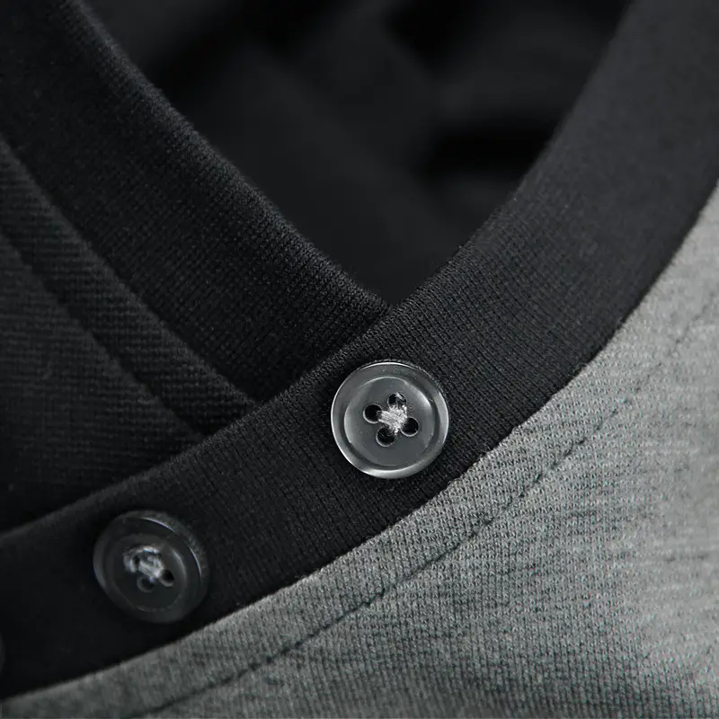 Men's Black Geometric V-Neck T-Shirt 8200 - Image 5